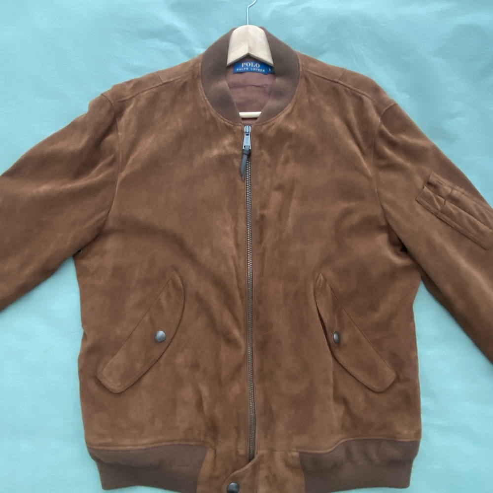 Polo by Ralph Lauren Brown Suede Bomber Jacket
